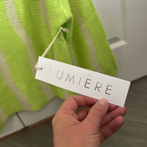 NWT Lumiere green and cream sweater size large - Picture 4 of 5